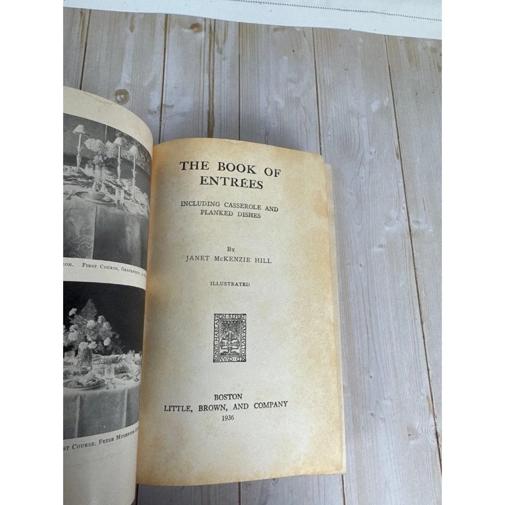 Book of Entrees Janet McKenzie Hill 1936 Cookbook Vintage Illustrated